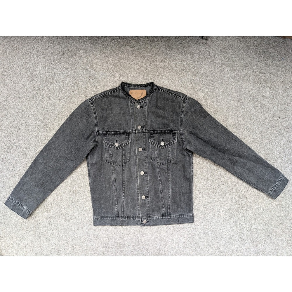 orSlow 6005 Denim Jacket Mens L Cotton Black Made in Japan Collarless size 4